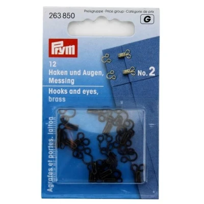 Prym Sorte Metal hægter, 12 Stk.